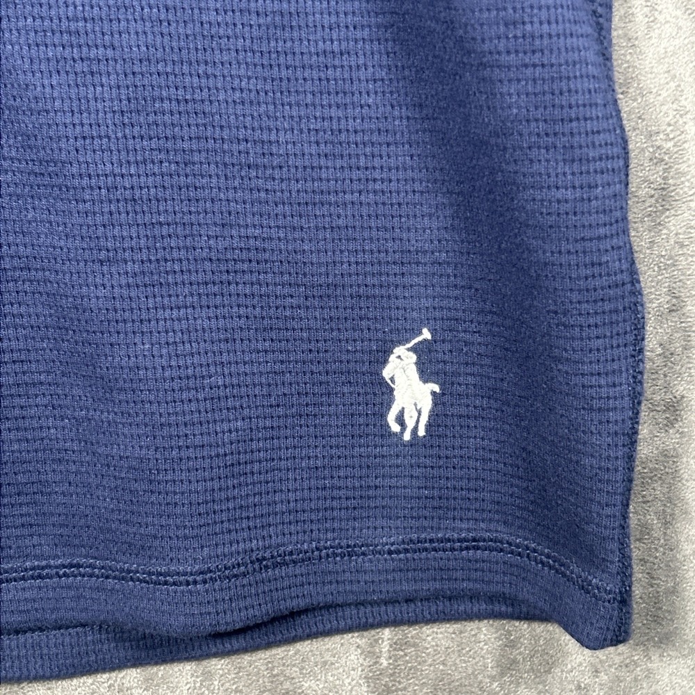 Polo Ralph Lauren Thermal Shirt Mens 2X Blue Waffle Knit Long Sleeve Sleepwear - Picture 3 of 12